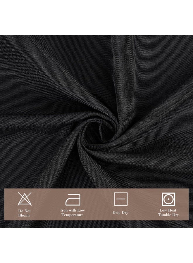 Bluejw مفرش طاولة بلاستيكي أسود للطاولة المستطيلة، 63 × 70.9 بوصة، أغطية طاولة حفلات سوداء قابلة للتصرف لعيد الميلاد، الزفاف، حفلة استقبال المولود، زينة حفلات العطلات - Image 3